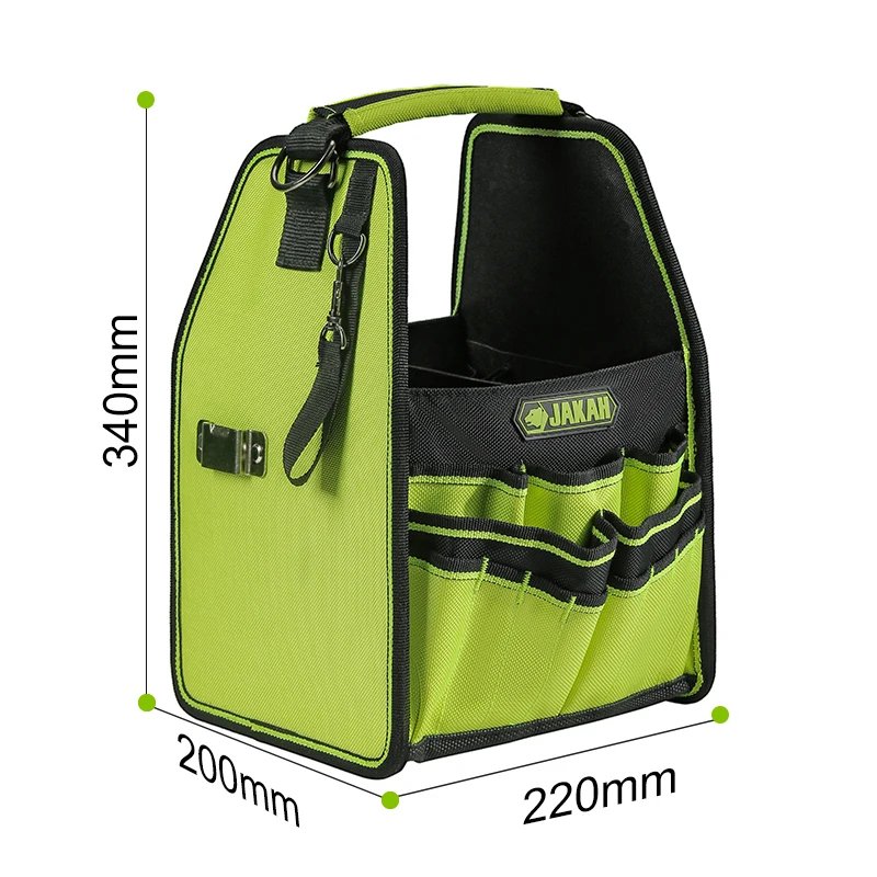 Jakah Open Tool Bag Tool Tote with Adjustable Straps and Waterproof Base Tool Storage Bags for Men HL062