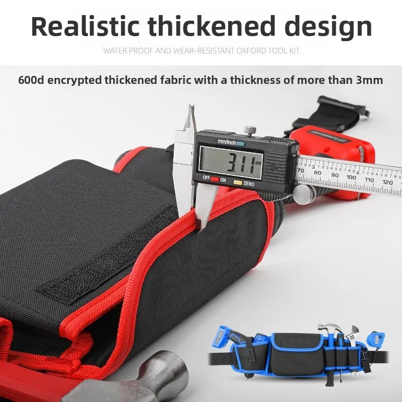 Electrician's Durable Multi-Pocket Tool Belt Bag Premium Quality Heavy Duty Portable Utility Pouch for Electrical Repair and Mai