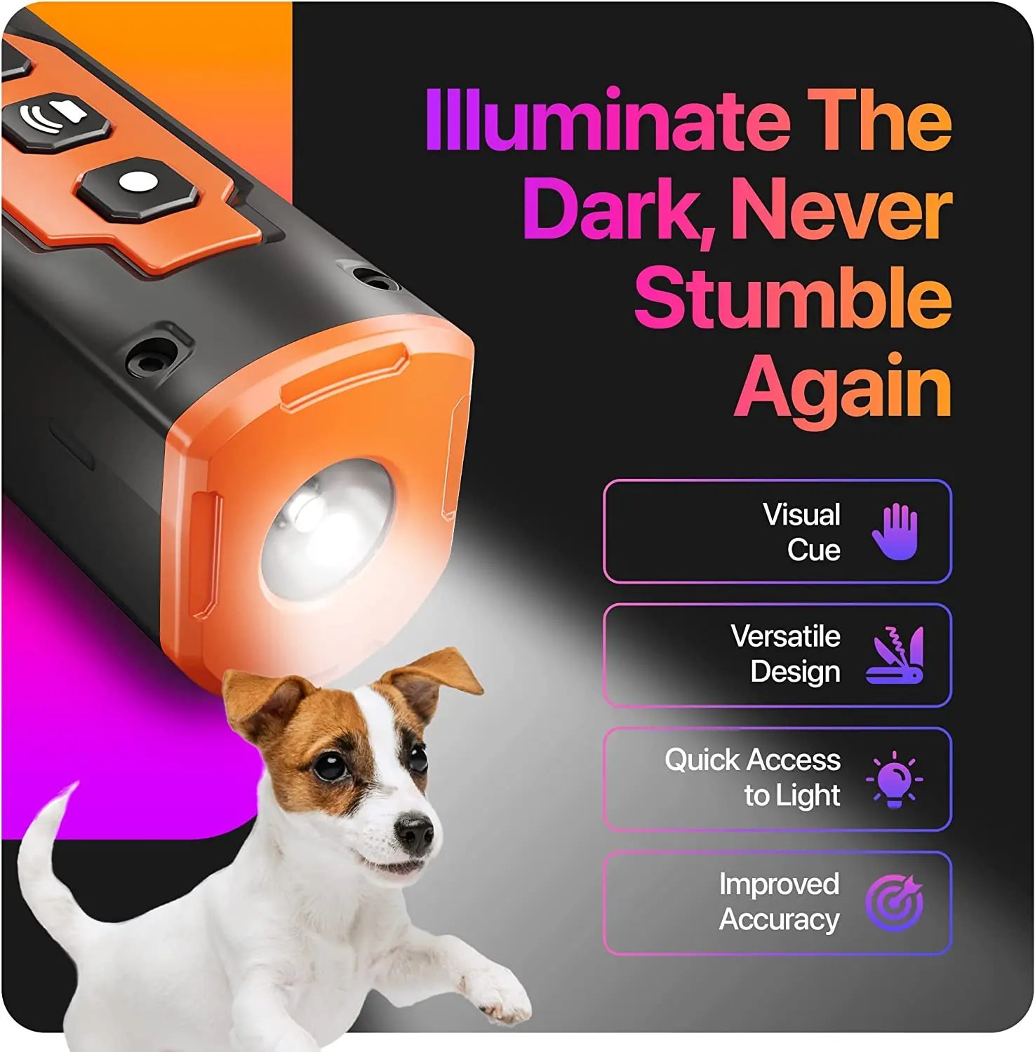 2023 Release Pet Dog Repeller Ultrasonic Dog Training Device Rechargeable Anti Dog Bark Deterrent Device With LED Flashlight Grooming Pets Supplies Top Categories Color : Black|Orange 2023 Release Pet Dog Repeller Ultrasonic Dog Training Device Rechargeable Anti Dog Bark Deterrent Device With LED Flashlight Grooming Pets Supplies Top Categories Color : Black|Orange