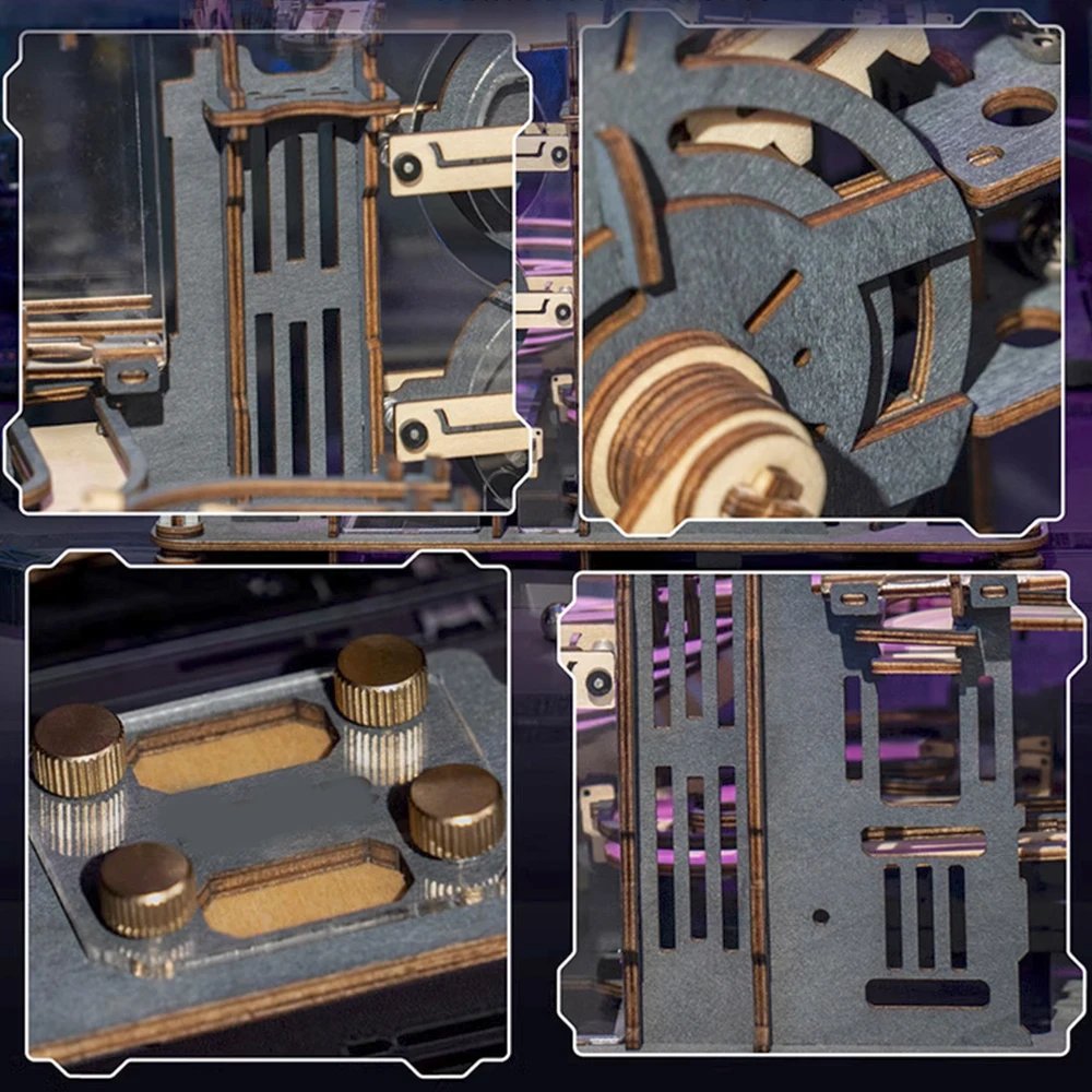 3D Wooden Puzzle Marble Run Set DIY Assembly Building Model Kit STEAM Engine Educational Toys for Adult Kids Birthday Gifts