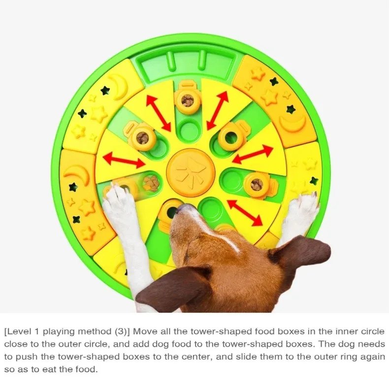 3in1 Interactive Dog Puzzle Toys - Fun Slow Feeder Brain Education Treat Puzzles with IQ Squeak Design - Educational Dog Toys