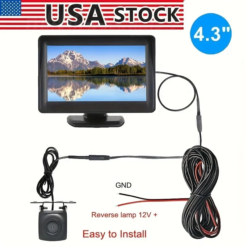 4.3inch Monitor Rear View 4Pin Backup Camera For Cars Parking Universal Car Reverse Camera 12v Pickup SUV