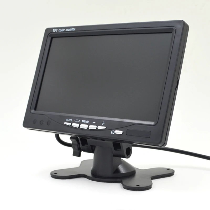 7 Inch Car Monitor TFT LCD 1024X600  Display Rear View Screen 12V/24V for Vehicle Backup Camera CCTV Home Security Surveillance
