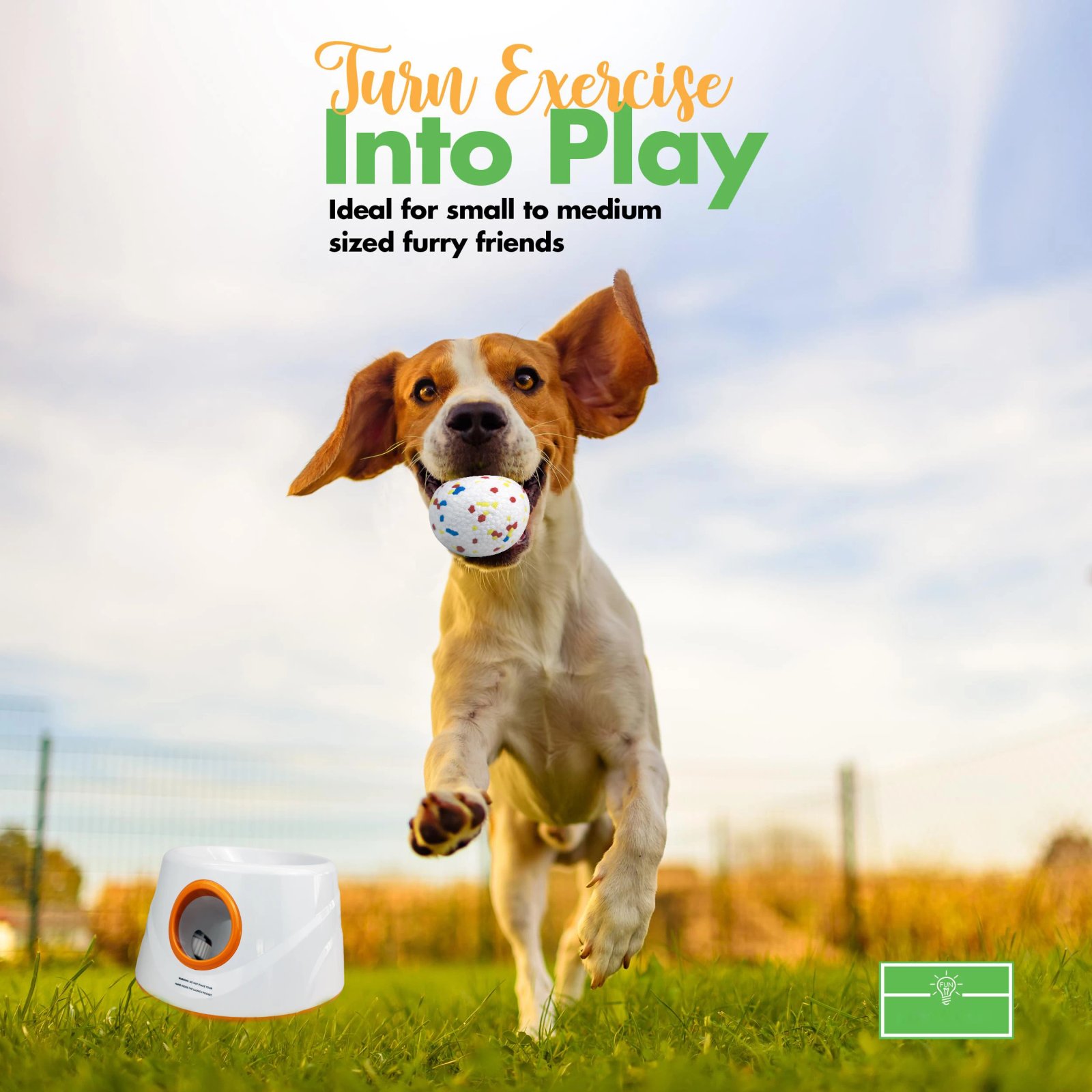 Automatic Ball Launcher Indoor/Outdoor Dog Toy 3 Distance Settings ETPU Balls Dog Tennis Ball Launcher Interactive Dog Toys
