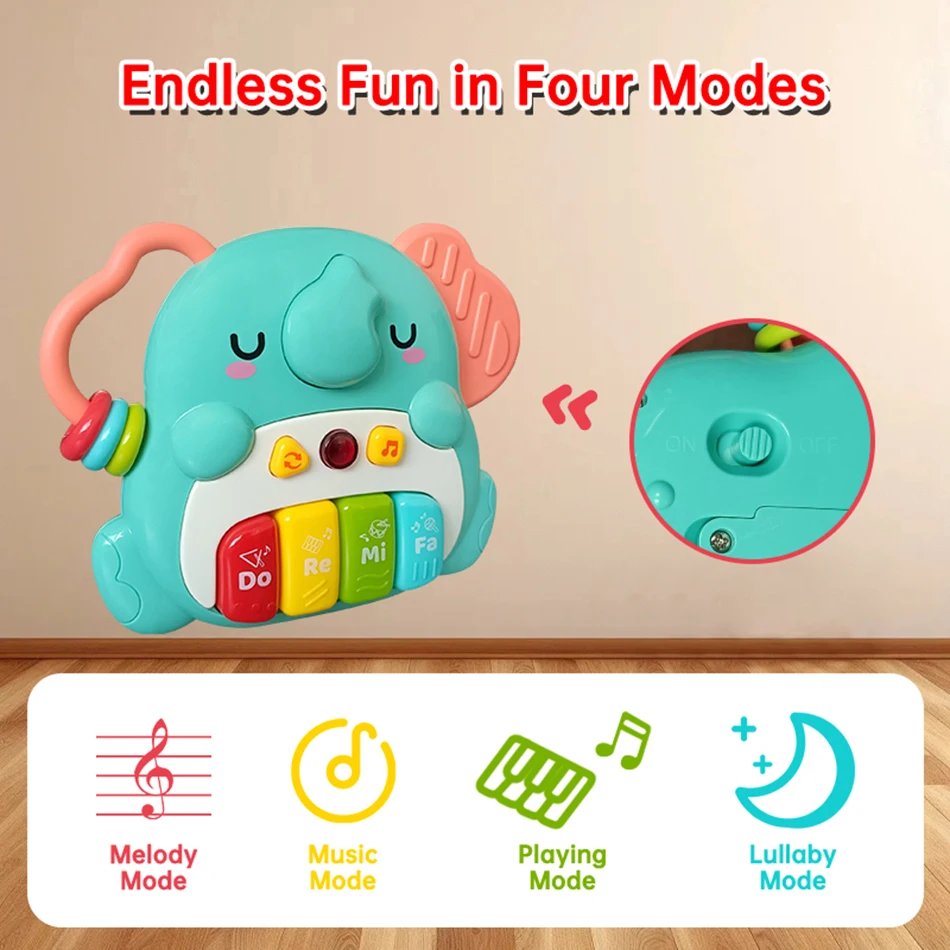 Baby Electronic Piano Toys Music&Light Keyboards Animals Instrument Toys Montessori Educational Toddlers 18-36 Months Baby Gifts