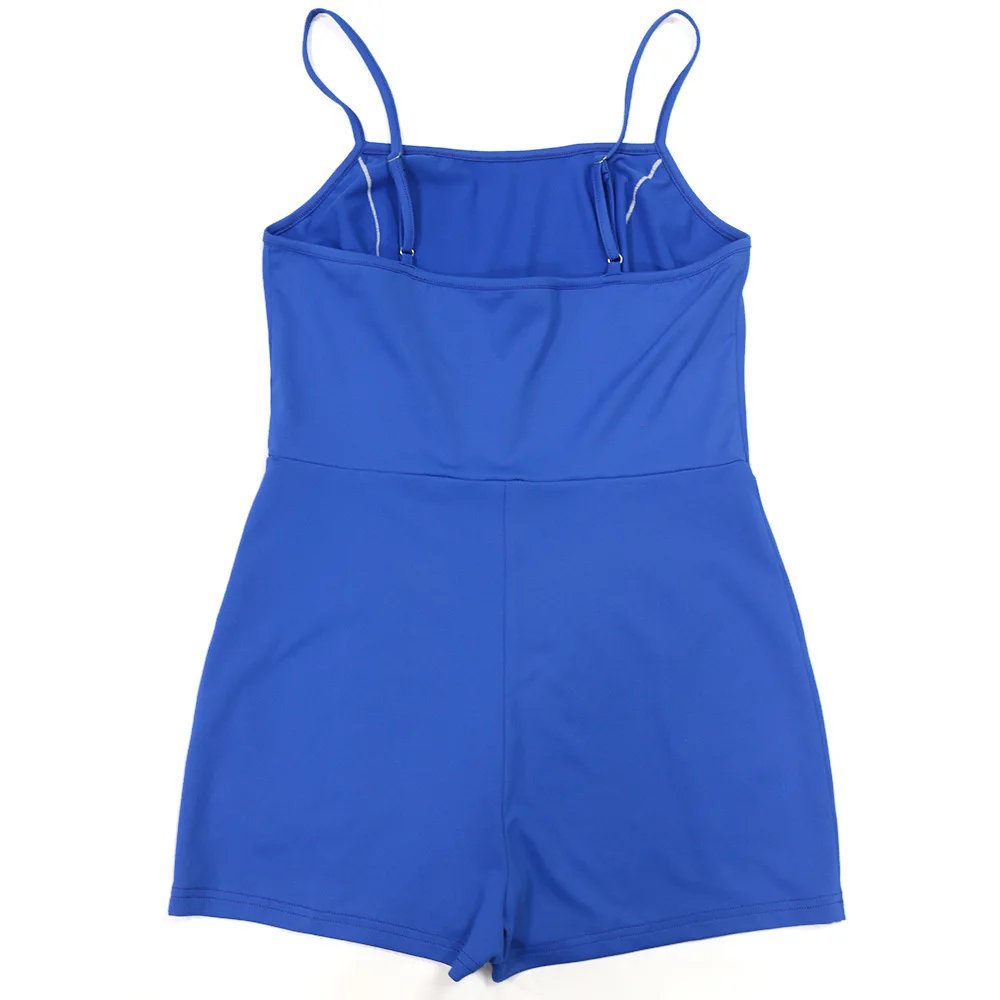 CM.YAYA Women Active Striped Sleeveless Strap Romper and Playsuit 2025 Summer Sporty Night Club Chic One Piece Suit Jumpsuit