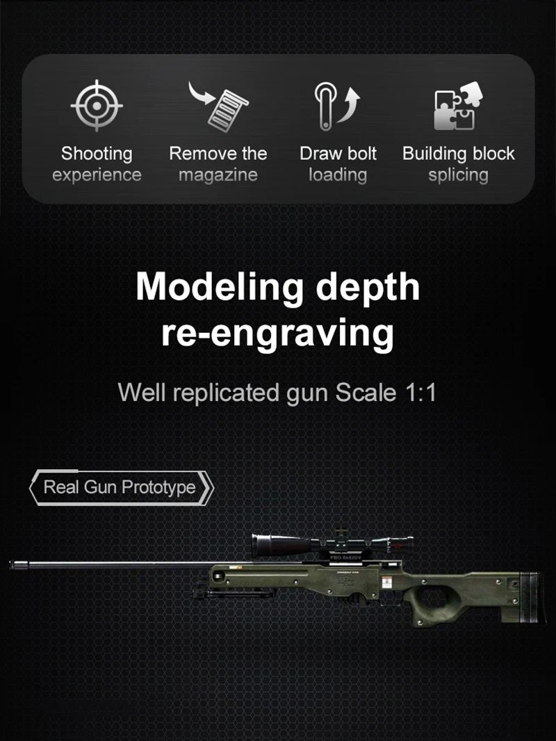 Cada 979Pcs City Technical  Police Military Weapon Sniper Rifle Building Blocks WW2 For Assault Rifle Bricks Toys for Kids Gifts