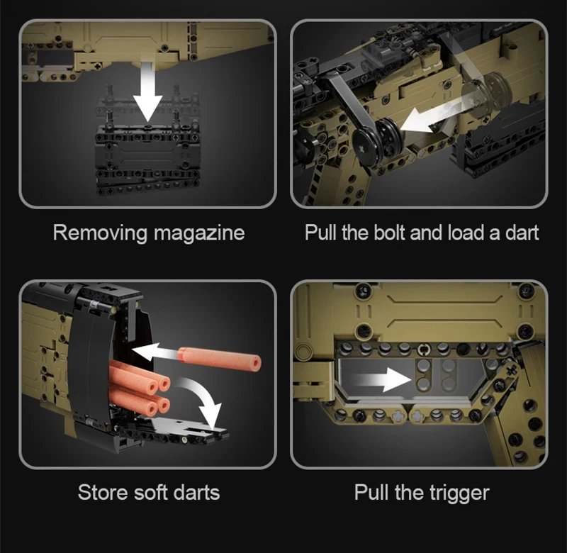 Cada 979Pcs City Technical  Police Military Weapon Sniper Rifle Building Blocks WW2 For Assault Rifle Bricks Toys for Kids Gifts