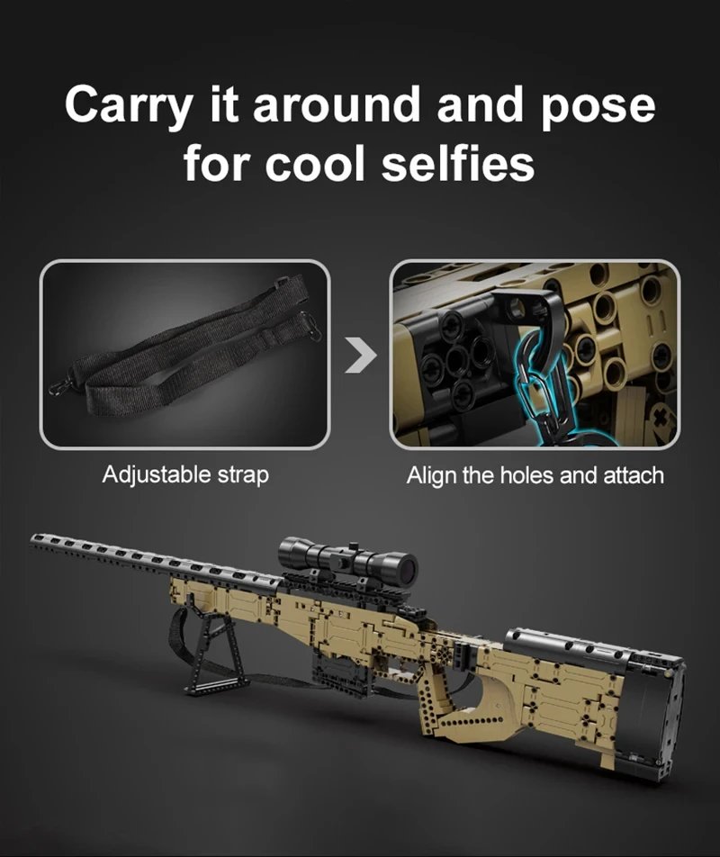 Cada 979Pcs City Technical  Police Military Weapon Sniper Rifle Building Blocks WW2 For Assault Rifle Bricks Toys for Kids Gifts