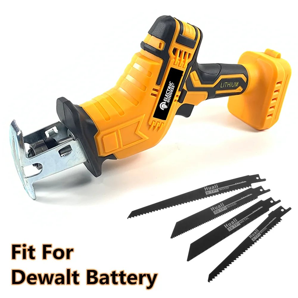 Cordless Power Tools Reciprocating Saw Band 4 Saw Blades Multi-Functional Metal Garden Tree Cutting Saw with Dewalt 20V Battery
