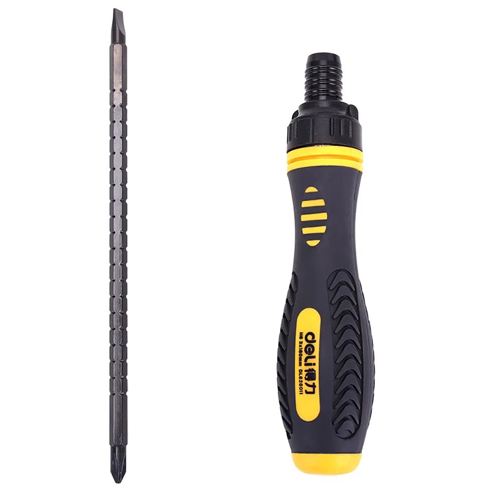 Deli Ratche Phillips Slotted Dual Purpose Scalable Ratchet Screwdrivers CR-V Magnetic Screw Driver Repair Manual Tool Deli Ratche Phillips Slotted Dual Purpose Scalable Ratchet Screwdrivers CR-V Magnetic Screw Driver Repair Manual Tool