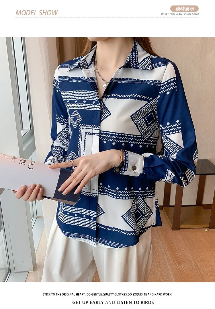 Fashion ladies shirts New elegant Women Blouses Long Sleeve Button-Down Tops blusa mujer