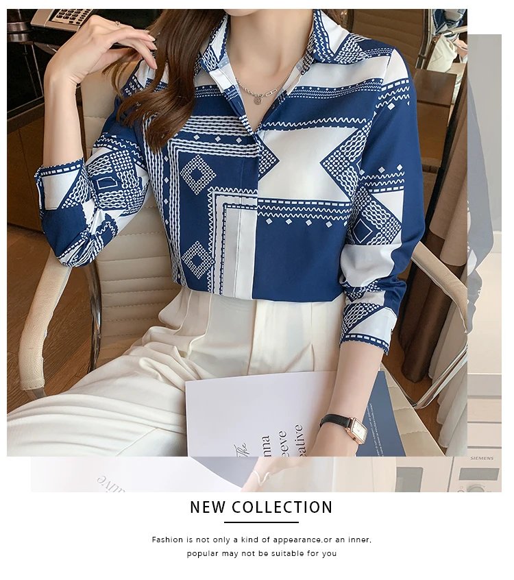 Fashion ladies shirts New elegant Women Blouses Long Sleeve Button-Down Tops blusa mujer