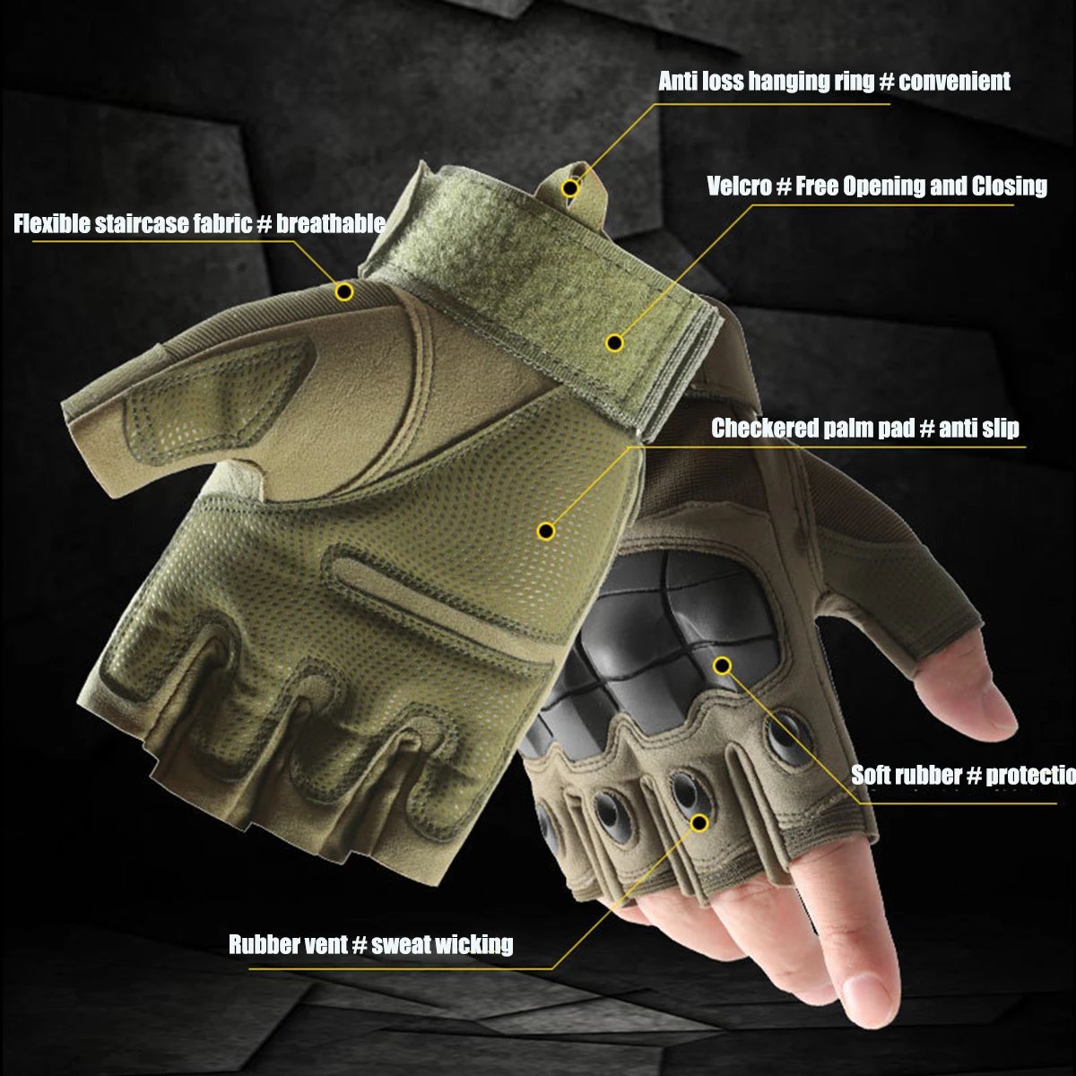 Half Finger Motorcycle Gloves Protection Men Fingerless Protector Biker Motocross Riding Cycling Motorcyclist Summer outdoors