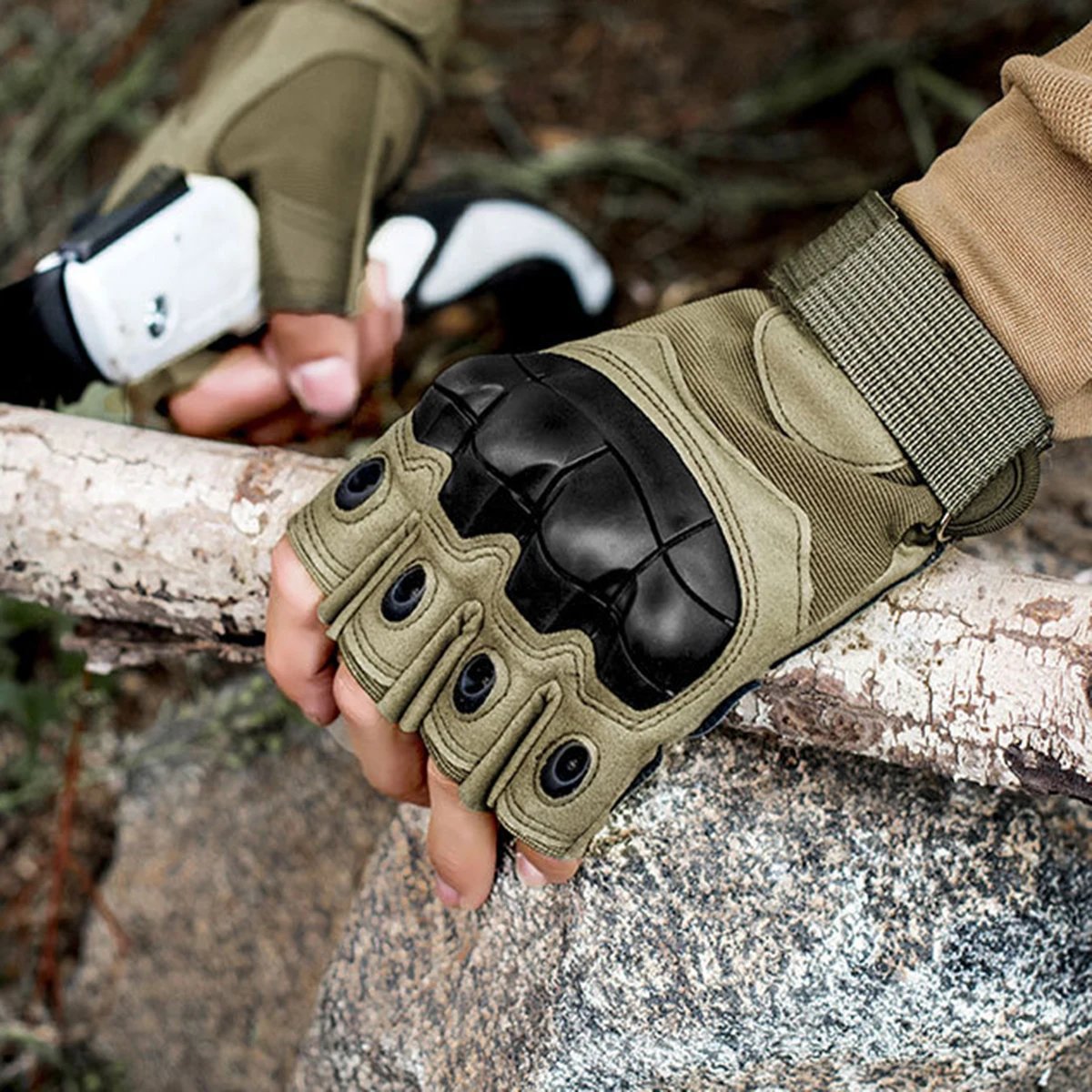Half Finger Motorcycle Gloves Protection Men Fingerless Protector Biker Motocross Riding Cycling Motorcyclist Summer outdoors