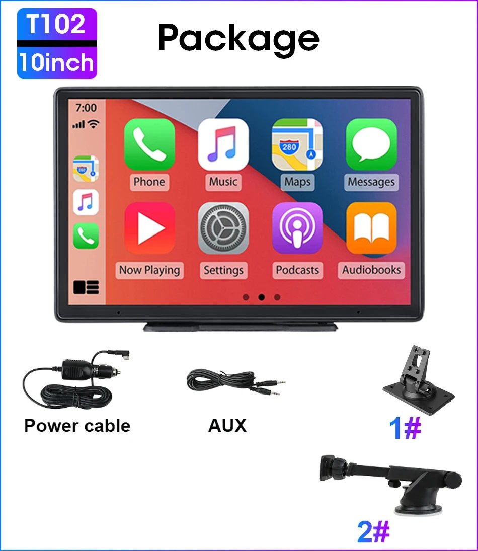 JMCQ 10 inch Carplay Car Smart Screen multimedia Video player Wireless Carplay Android Auto Car Radio for Apple Android Stereo