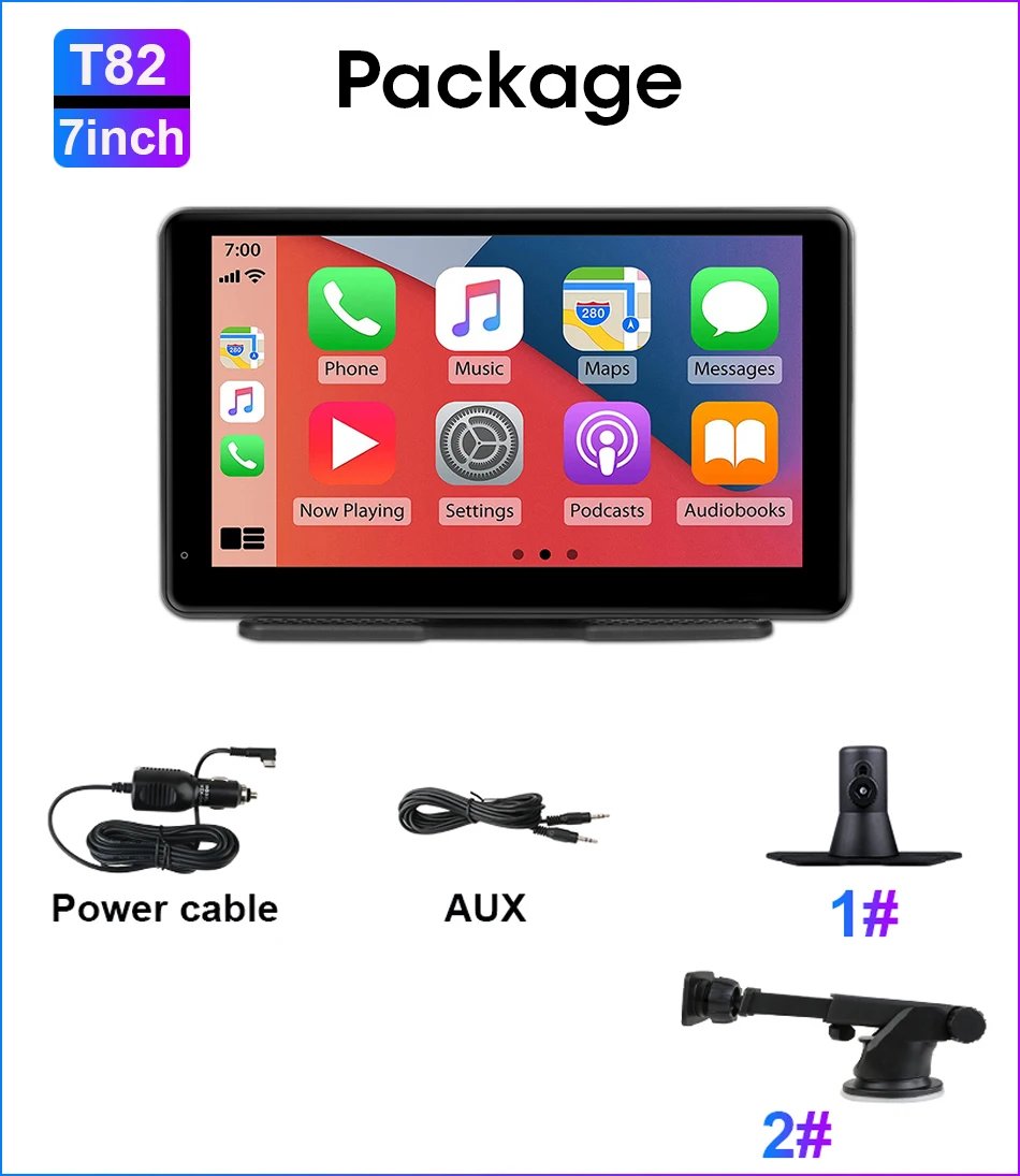 JMCQ 10 inch Carplay Car Smart Screen multimedia Video player Wireless Carplay Android Auto Car Radio for Apple Android Stereo