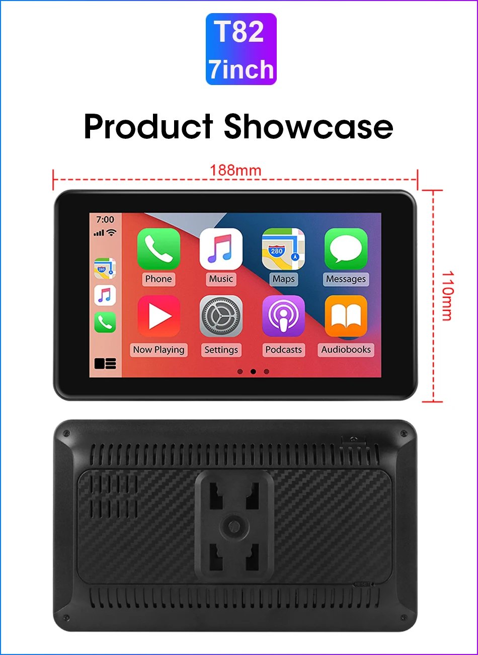 JMCQ 10 inch Carplay Car Smart Screen multimedia Video player Wireless Carplay Android Auto Car Radio for Apple Android Stereo