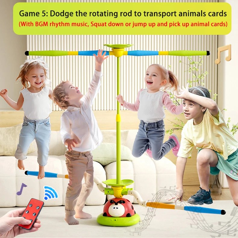 Ladybug Sport Entertainment Game Toy Multifunction Rope Skipping Machine Ferrule Jump Rocket Launcher Outdoor Educational