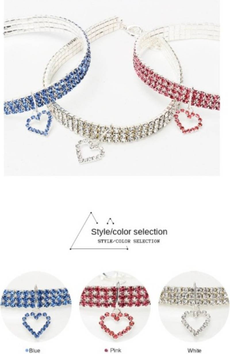 New Cat Dog Collar Three Row Elastic Rhinestone Pet Collars Love Decoration Necklace Puppy Kitten Ornament Pets Supplies New Cat Dog Collar Three Row Elastic Rhinestone Pet Collars Love Decoration Necklace Puppy Kitten Ornament Pets Supplies