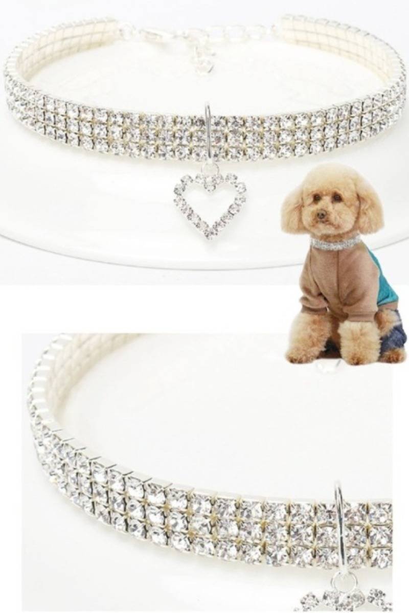 New Cat Dog Collar Three Row Elastic Rhinestone Pet Collars Love Decoration Necklace Puppy Kitten Ornament Pets Supplies New Cat Dog Collar Three Row Elastic Rhinestone Pet Collars Love Decoration Necklace Puppy Kitten Ornament Pets Supplies