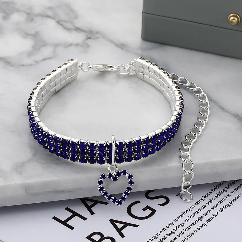 New Cat Dog Collar Three Row Elastic Rhinestone Pet Collars Love Decoration Necklace Puppy Kitten Ornament Pets Supplies Size : L|M|S New Cat Dog Collar Three Row Elastic Rhinestone Pet Collars Love Decoration Necklace Puppy Kitten Ornament Pets Supplies Size : L|M|S