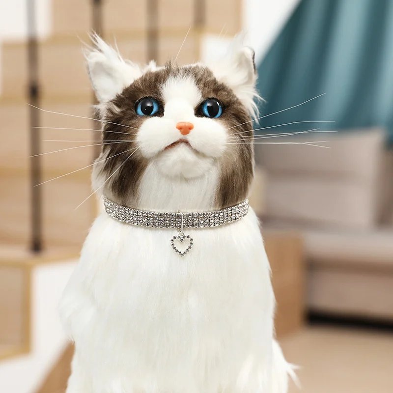 New Cat Dog Collar Three Row Elastic Rhinestone Pet Collars Love Decoration Necklace Puppy Kitten Ornament Pets Supplies Size : L|M|S New Cat Dog Collar Three Row Elastic Rhinestone Pet Collars Love Decoration Necklace Puppy Kitten Ornament Pets Supplies Size : L|M|S