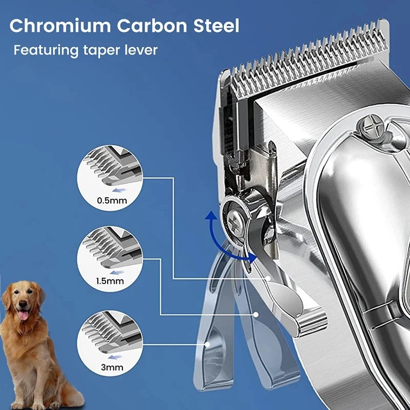 Professional Dog Hair Clipper All Metal Rechargeable Pet Trimmer Cat Shaver Cutting Machine Puppy Grooming Haircut Low Noice Grooming Pets Supplies Top Categories Color : standard|silver Professional Dog Hair Clipper All Metal Rechargeable Pet Trimmer Cat Shaver Cutting Machine Puppy Grooming Haircut Low Noice Grooming Pets Supplies Top Categories Color : standard|silver