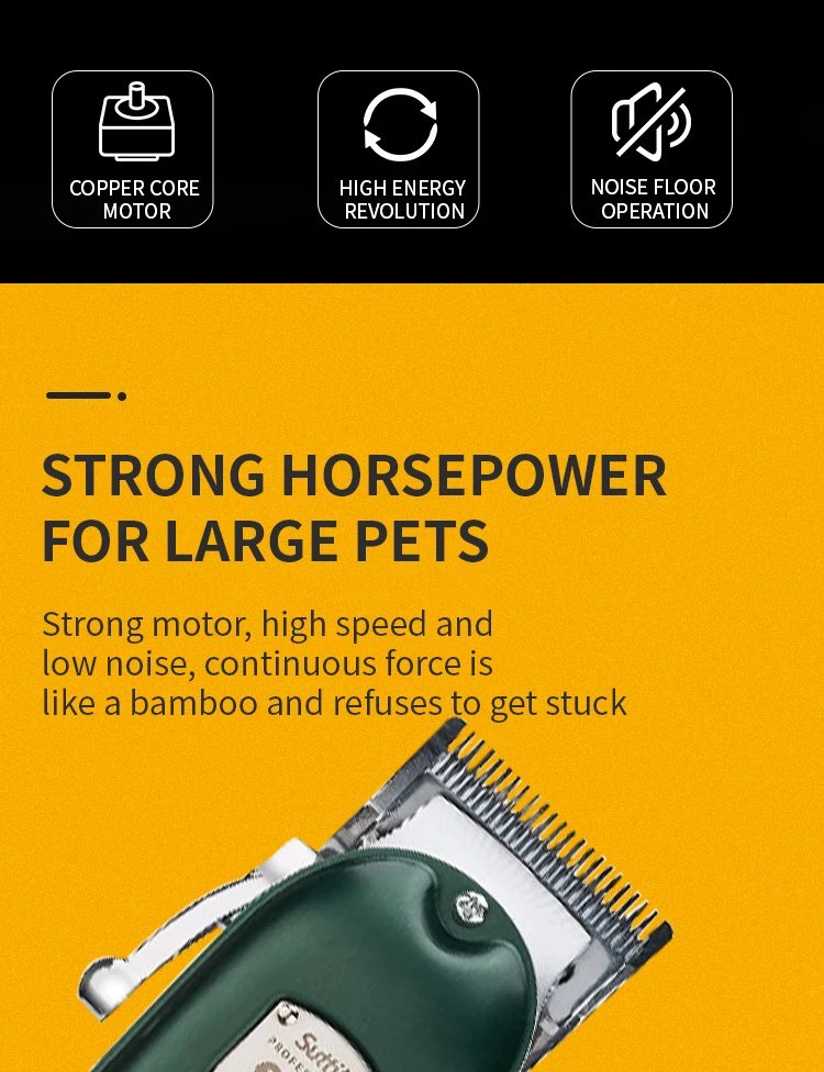 Professional Dog Hair Clipper All Metal Rechargeable Pet Trimmer Cat Shaver Cutting Machine Puppy Grooming Haircut Low Noice