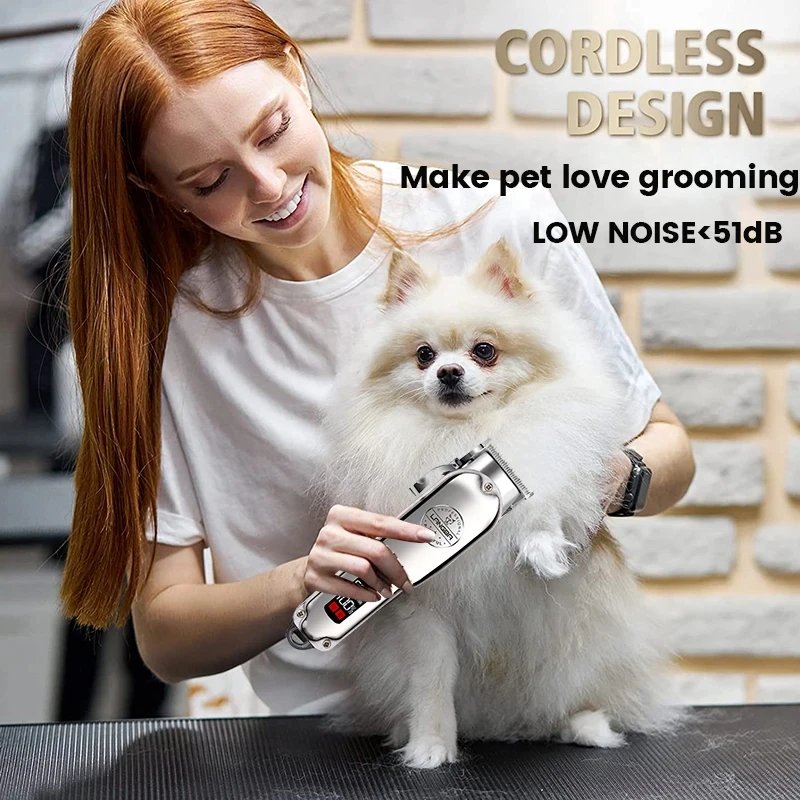 Professional Dog Hair Clipper All Metal Rechargeable Pet Trimmer Cat Shaver Cutting Machine Puppy Grooming Haircut Low Noice Grooming Pets Supplies Top Categories Color : standard|silver Professional Dog Hair Clipper All Metal Rechargeable Pet Trimmer Cat Shaver Cutting Machine Puppy Grooming Haircut Low Noice Grooming Pets Supplies Top Categories Color : standard|silver
