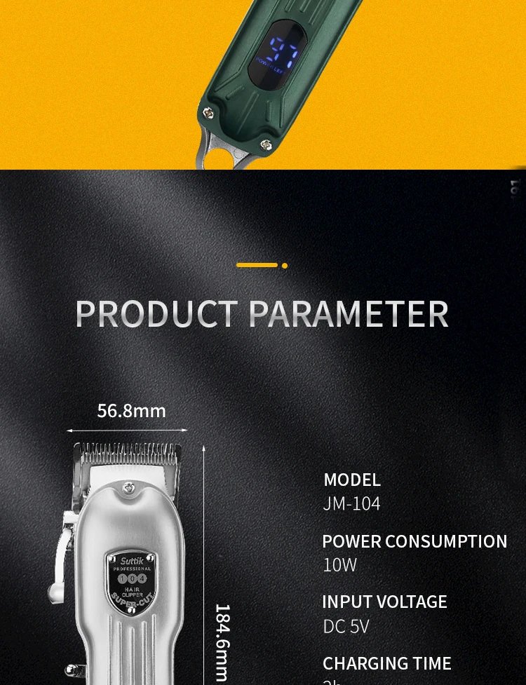 Professional Dog Hair Clipper All Metal Rechargeable Pet Trimmer Cat Shaver Cutting Machine Puppy Grooming Haircut Low Noice