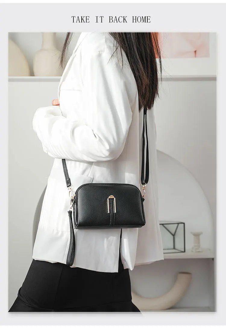 Soft Leather Mom's Bag Women's 2024 New Fashion Korean Edition Simple One Shoulder Shoulder Bag Ladies Crossbody Handbag