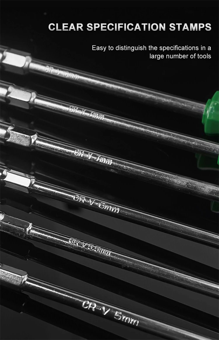 WYNN'S 5/5.5/6/7/8/10mm Hex Nut Driver Magnetic Socket Screwdriver Nut Socket Wrench Hexagonal Screw Driver Repair Hand Tools