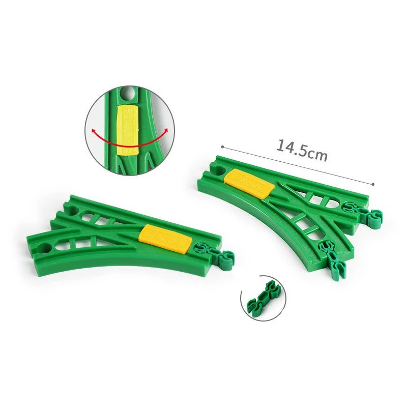 Wooden Train Track Accessories Plastic Building Blocks Adapters Wooden Track Connectors fit for Brand Wood Tracks Toys Kid Gifts