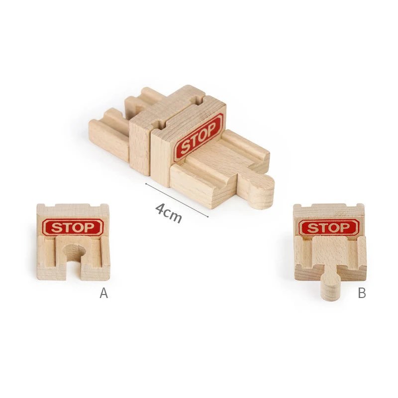 Wooden Train Track Accessories Plastic Building Blocks Adapters Wooden Track Connectors fit for Brand Wood Tracks Toys Kid Gifts