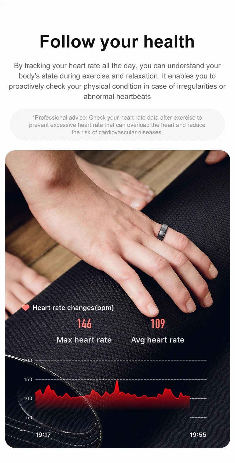 R06 Smart Ring Men Women with Charging Case,Heart Rate and Blood Oxygen Monitor,5ATM Waterproof,Multi-Sport Mode For Andriod IOS
