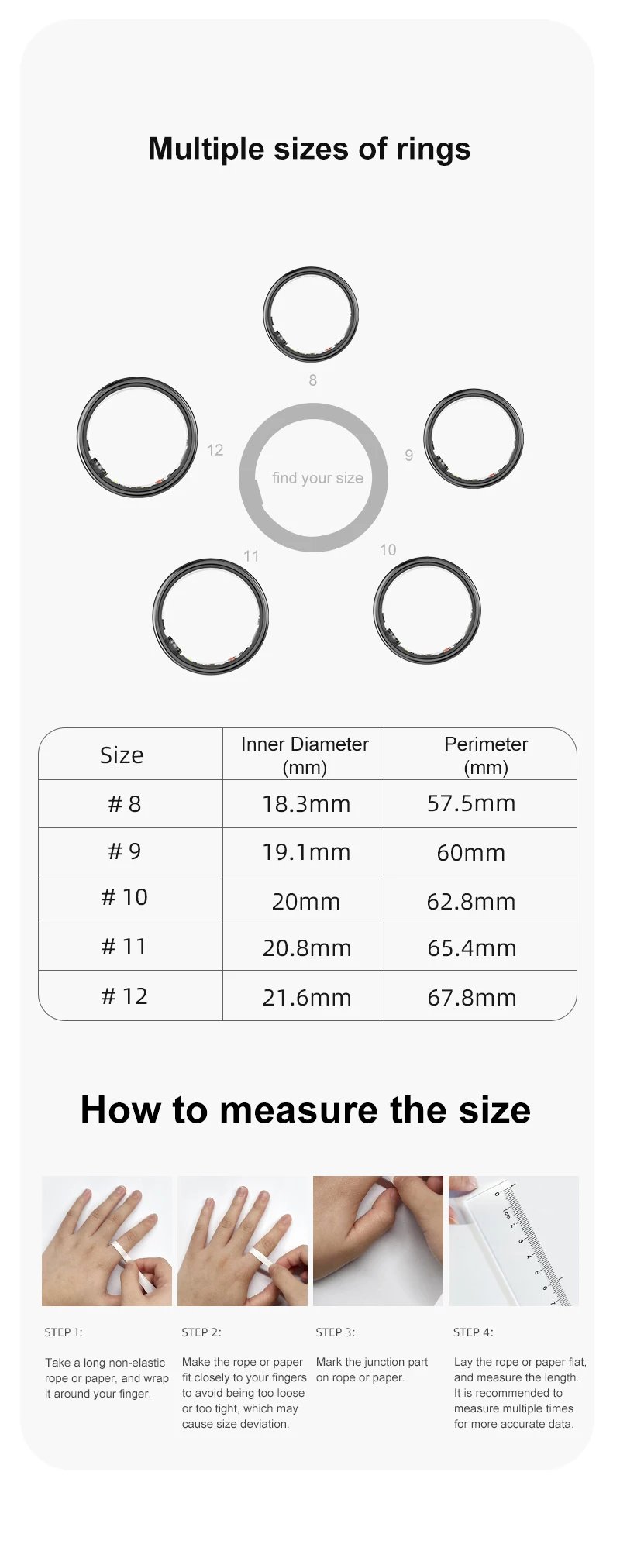 R06 Smart Ring Men Women with Charging Case,Heart Rate and Blood Oxygen Monitor,5ATM Waterproof,Multi-Sport Mode For Andriod IOS