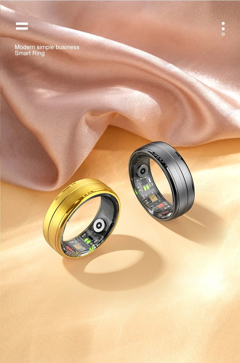 R06 Smart Ring Men Women with Charging Case,Heart Rate and Blood Oxygen Monitor,5ATM Waterproof,Multi-Sport Mode For Andriod IOS