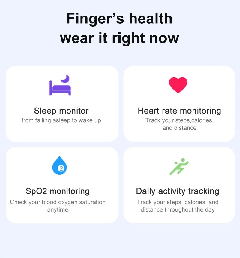 R06 Smart Ring Men Women with Charging Case,Heart Rate and Blood Oxygen Monitor,5ATM Waterproof,Multi-Sport Mode For Andriod IOS